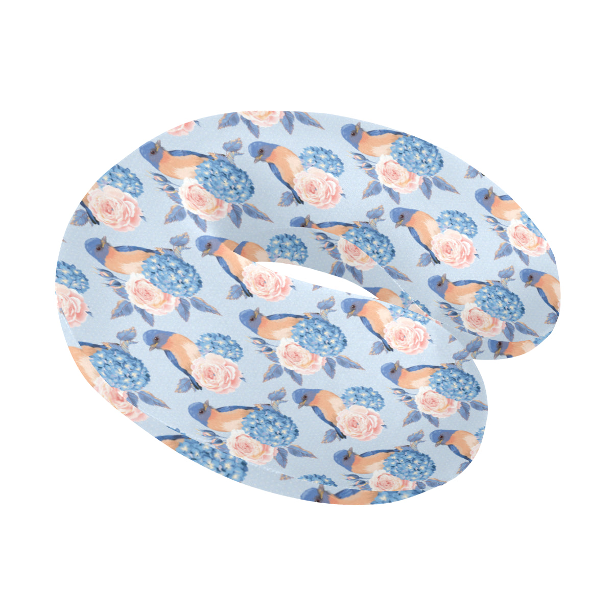 Bluebird Pattern Print Design 01 U-Shaped Travel Neck Pillow
