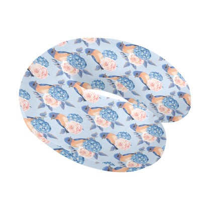 Bluebird Pattern Print Design 01 U-Shaped Travel Neck Pillow