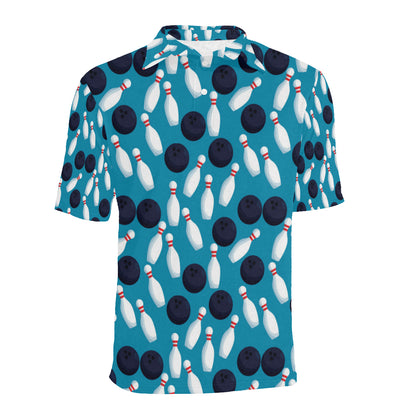 Bowling Pin Pattern Print Design 010 Men Polo Shirt