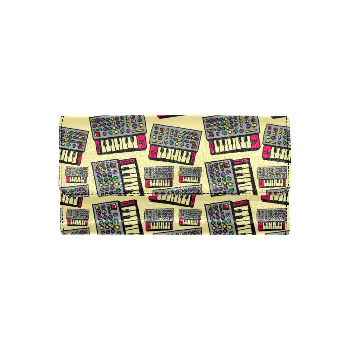 Synthesizer Pattern Print Design 01 Women's Trifold Wallet
