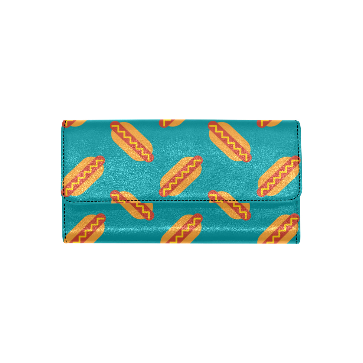 Hot Dog Pattern Print Design 03 Women's Trifold Wallet