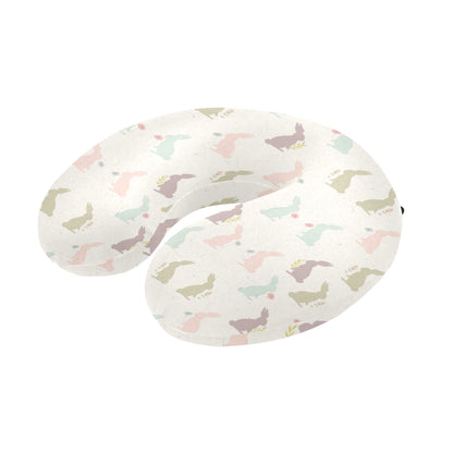 Bunny Pattern Print Design 05 U-Shaped Travel Neck Pillow
