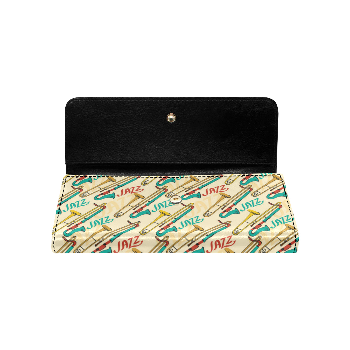 Trombone Pattern Print Design 03 Women's Trifold Wallet