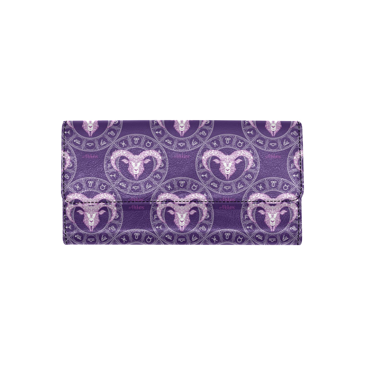 Aries Zodiac Pattern Print Design 02 Women's Trifold Wallet