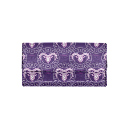 Aries Zodiac Pattern Print Design 02 Women's Trifold Wallet
