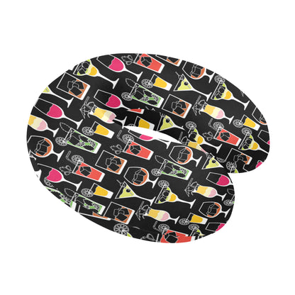Cocktail Pattern Print Design 01 U-Shaped Travel Neck Pillow