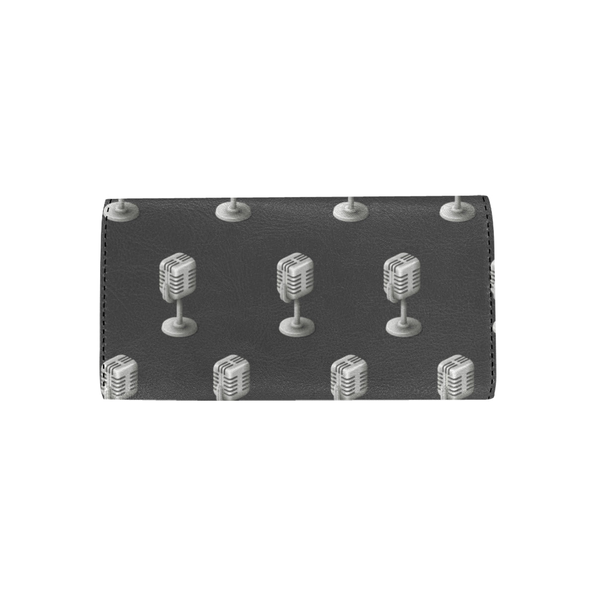 Microphone Vintage Pattern Print Design 01 Women's Trifold Wallet