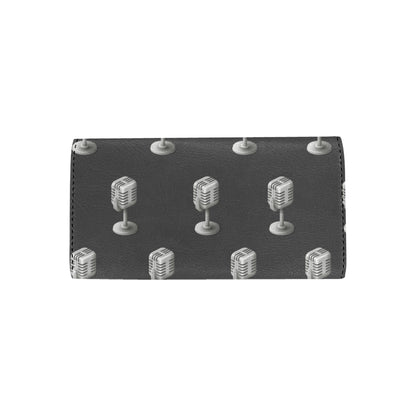 Microphone Vintage Pattern Print Design 01 Women's Trifold Wallet