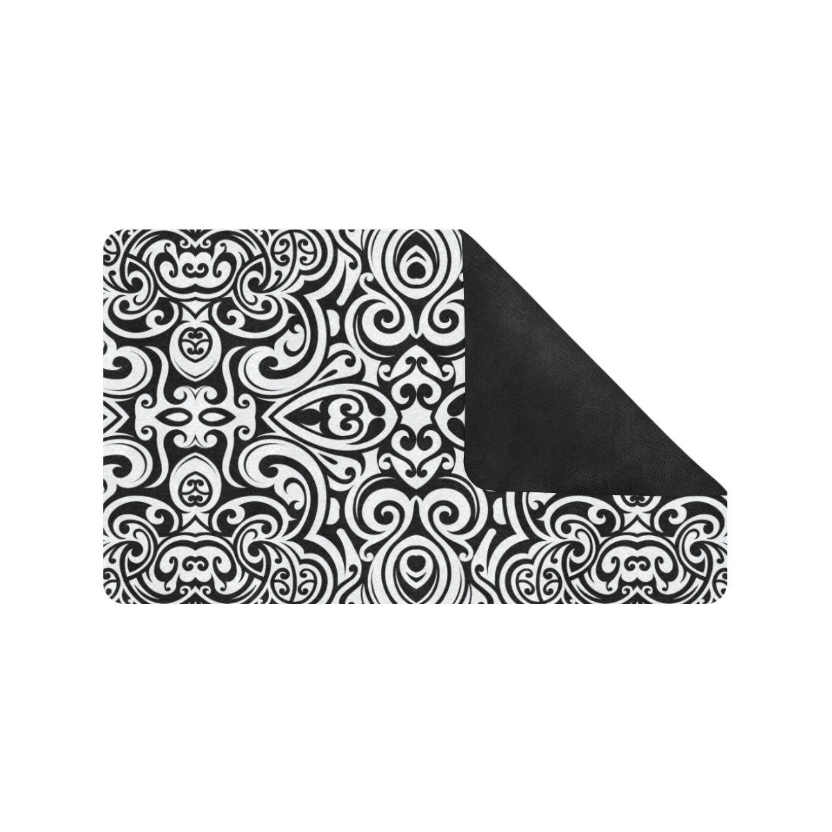 Polynesian Tattoo Pattern Rubber Doormat