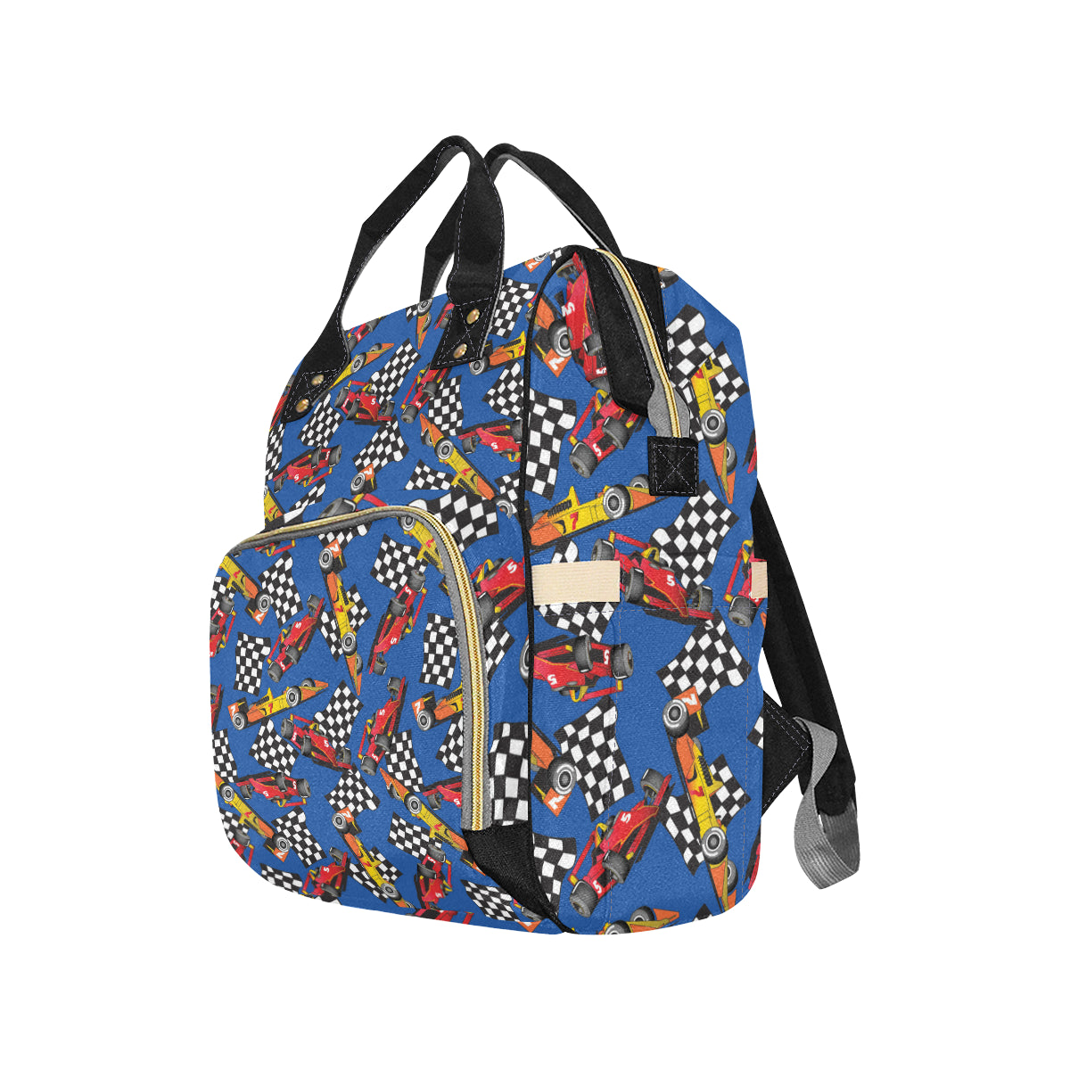 Racing Pattern Print Design A01 Diaper Bag Backpack