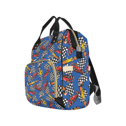 Racing Pattern Print Design A01 Diaper Bag Backpack
