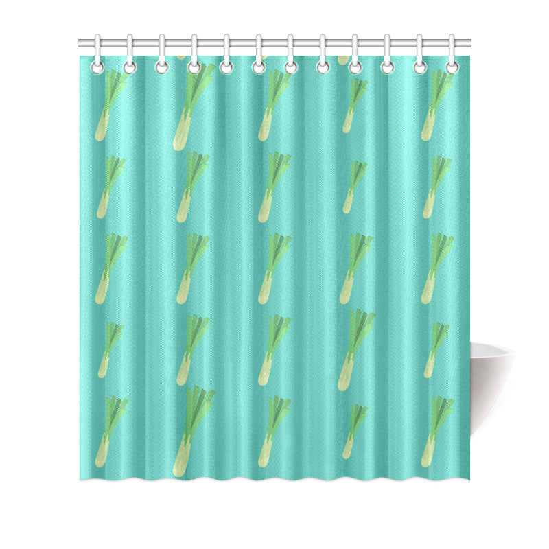 Leek Pattern Print Design 01 Shower Curtain