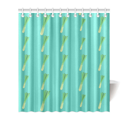 Leek Pattern Print Design 01 Shower Curtain