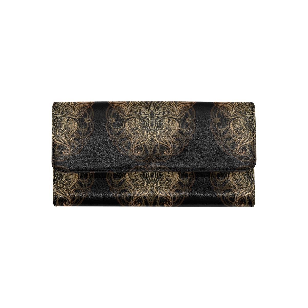 Gold Butterfly Ornamental Women's Trifold Wallet