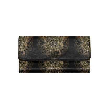 Gold Butterfly Ornamental Women's Trifold Wallet