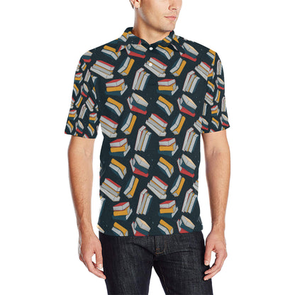 Book Pattern Print Design 07 Men Polo Shirt