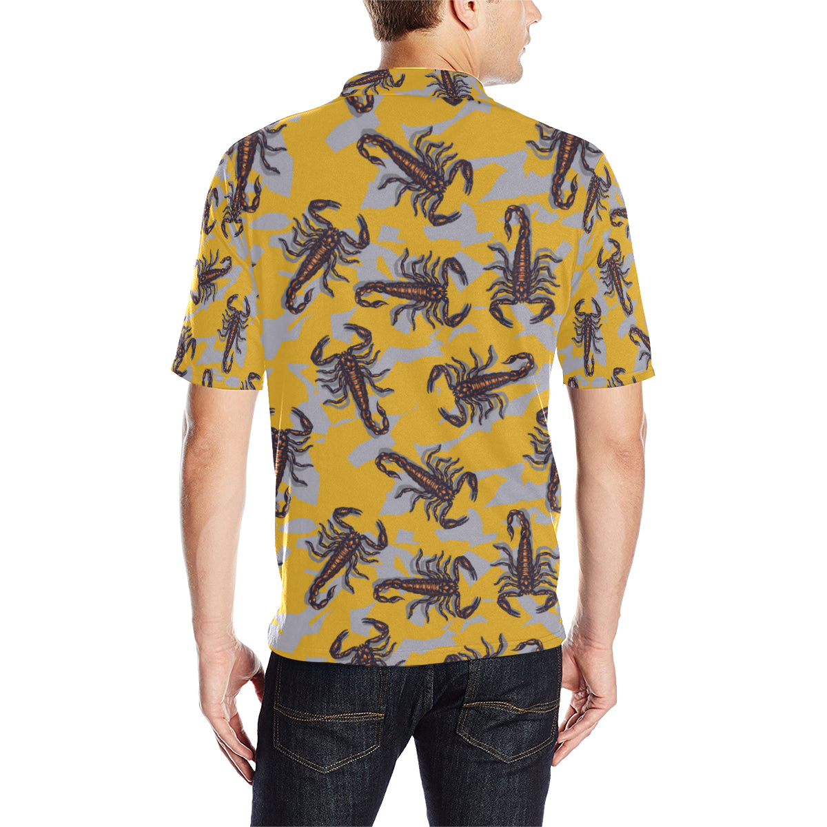 Scorpion Pattern Print Design 01 Men Polo Shirt