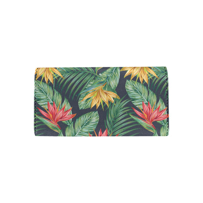 Bird Of Paradise Pattern Print Design BOP09 Women's Trifold Wallet