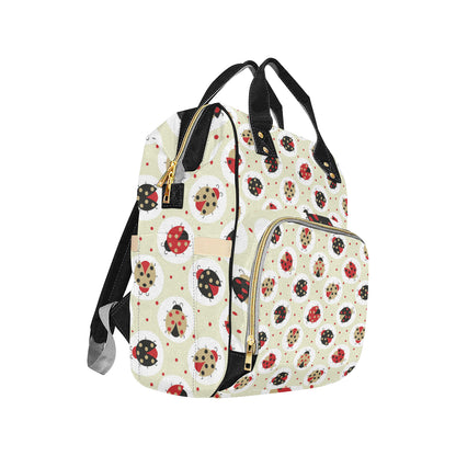 Ladybug Pattern Print Design 03 Diaper Bag Backpack