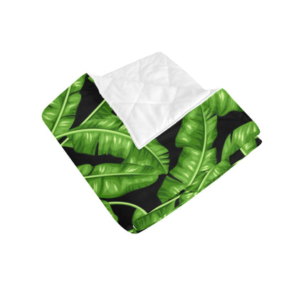 Banana Leaf Pattern Print Design BL01 Premium Quilt