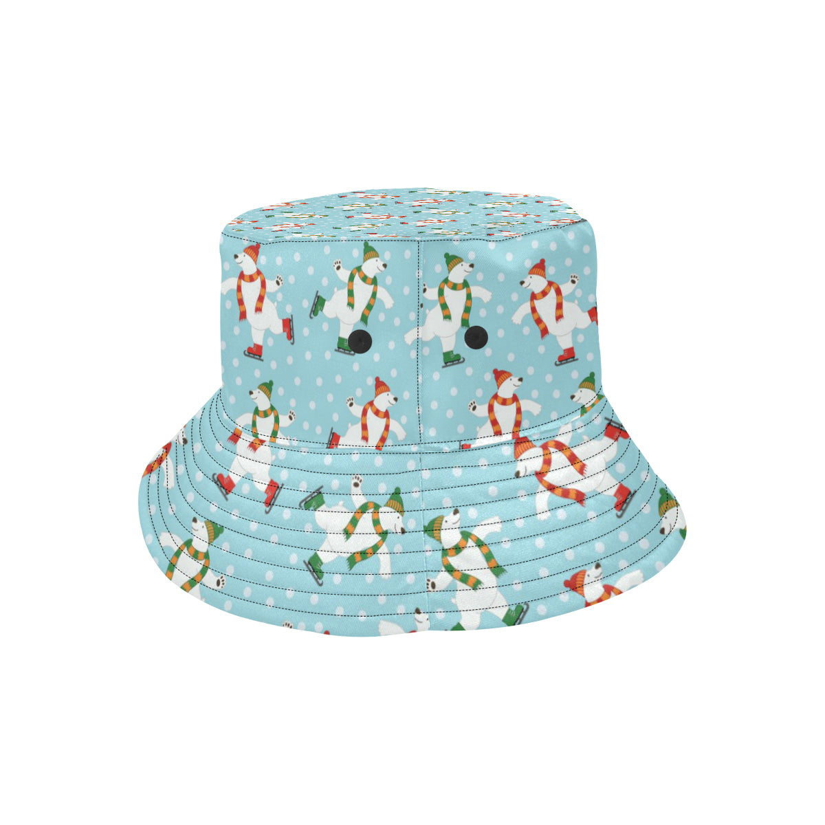 Polar Bear Pattern Print Design PB07 Unisex Bucket Hat