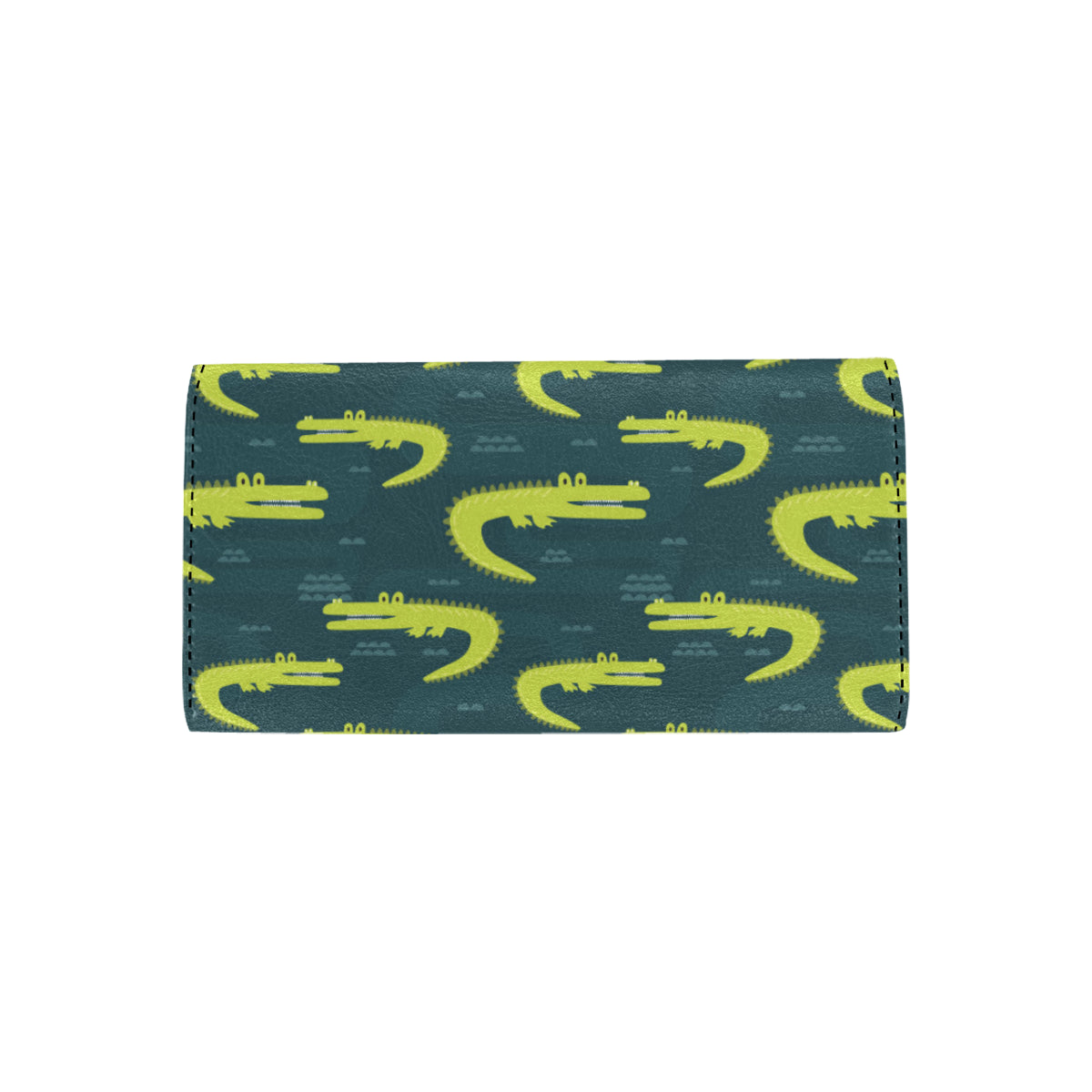Alligator Pattern Print Design 03 Women's Trifold Wallet