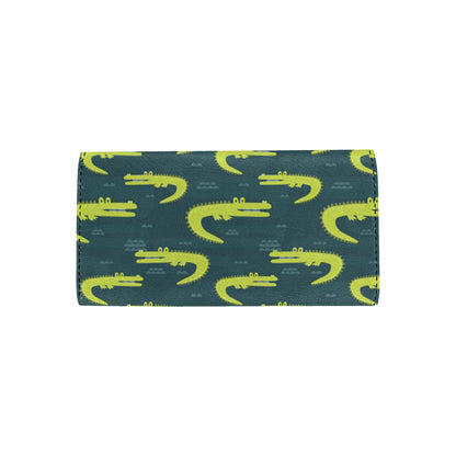 Alligator Pattern Print Design 03 Women's Trifold Wallet