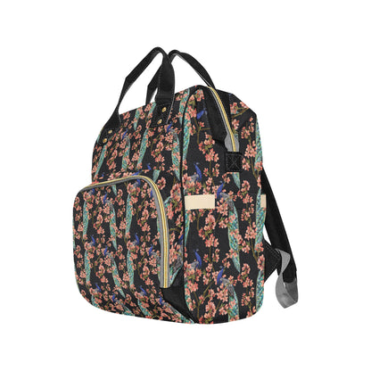 Peacock Pattern Print Design A01 Diaper Bag Backpack