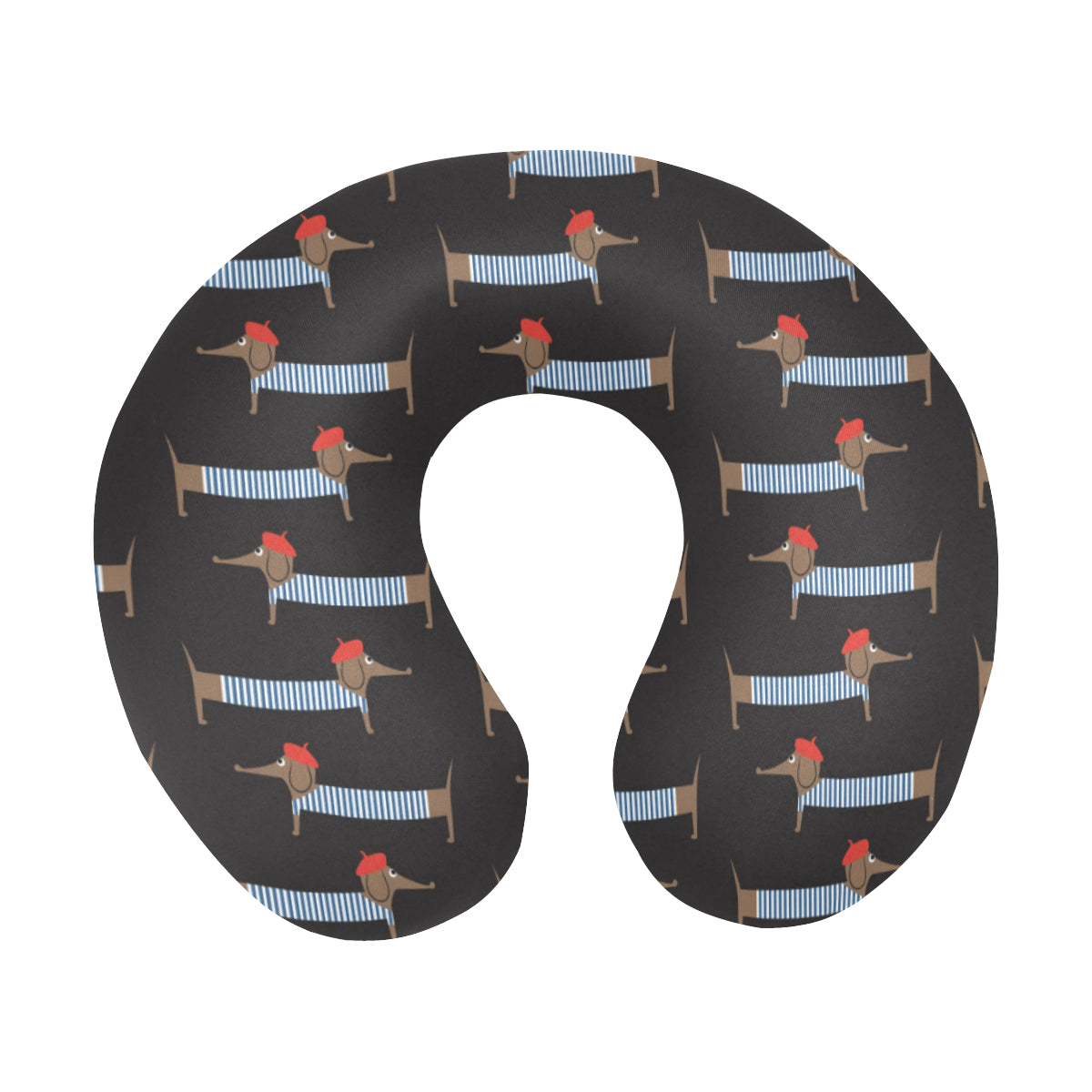 Dachshund Pattern Print Design 04 U-Shaped Travel Neck Pillow