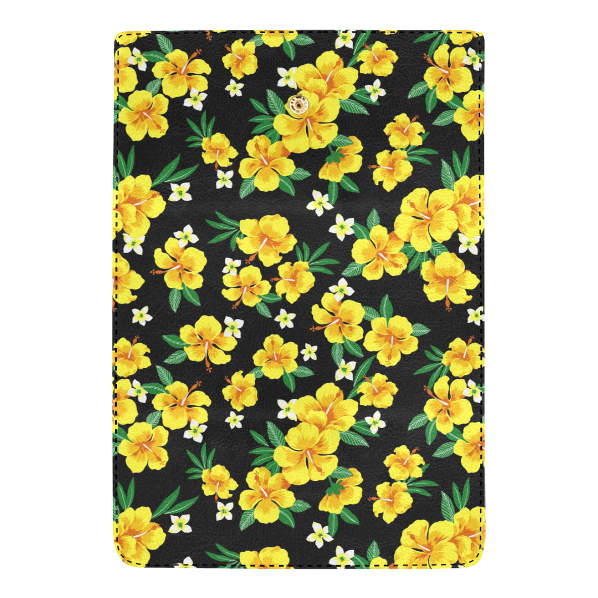 Yellow Hibiscus Pattern Print Design HB08 Women's Trifold Wallet