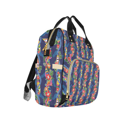 Hawaiian Themed Pattern Print Design H04 Diaper Bag Backpack
