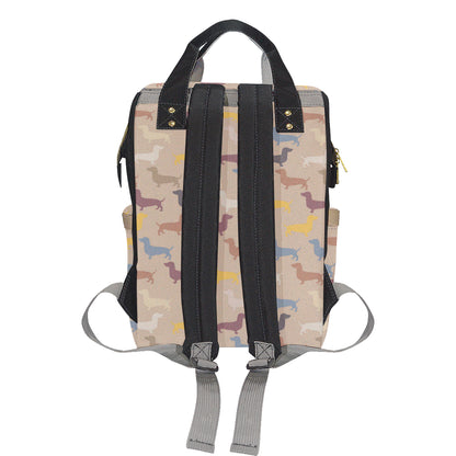 Dachshund Pattern Print Design 03 Diaper Bag Backpack