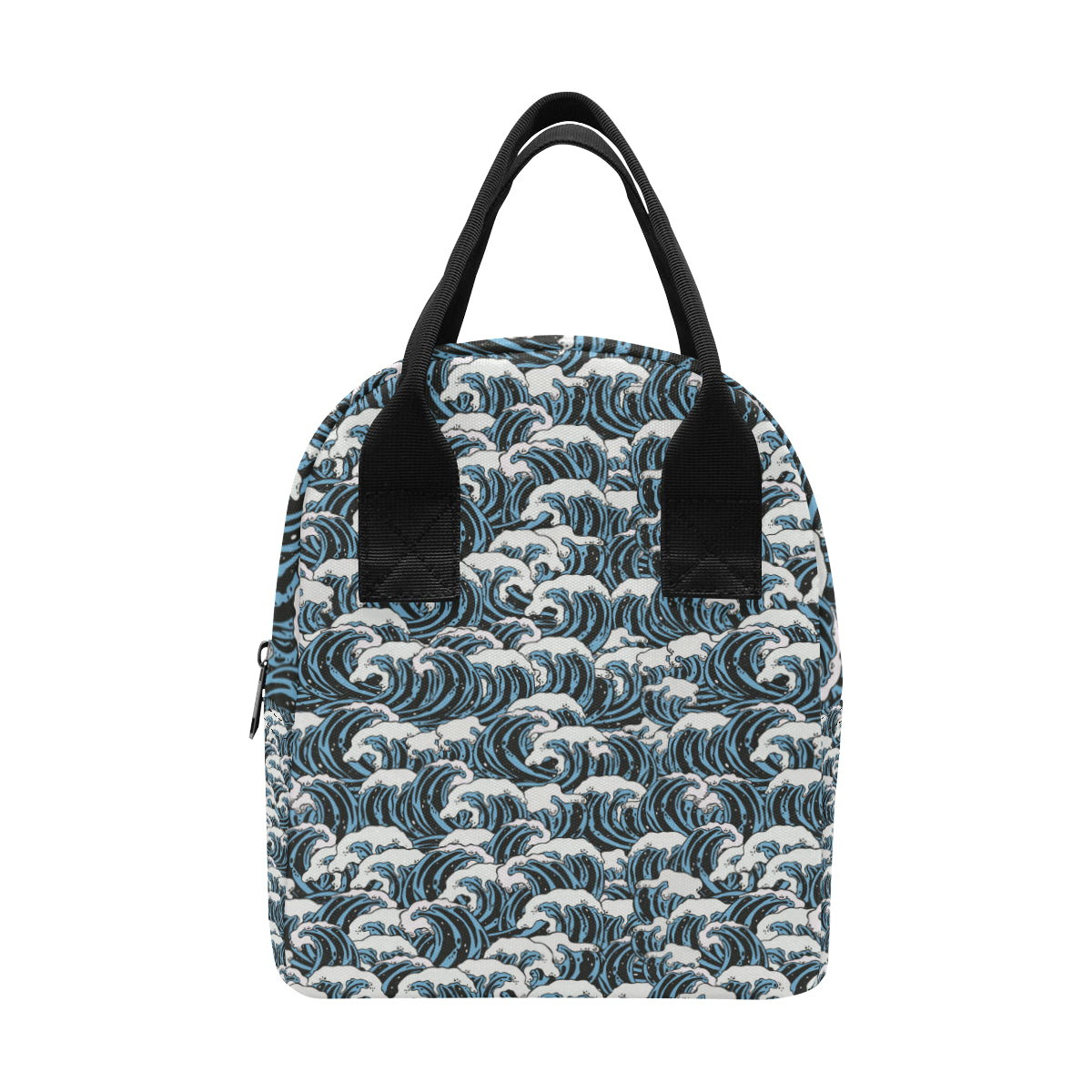 Surf Wave Pattern Print Insulated Lunch Bag