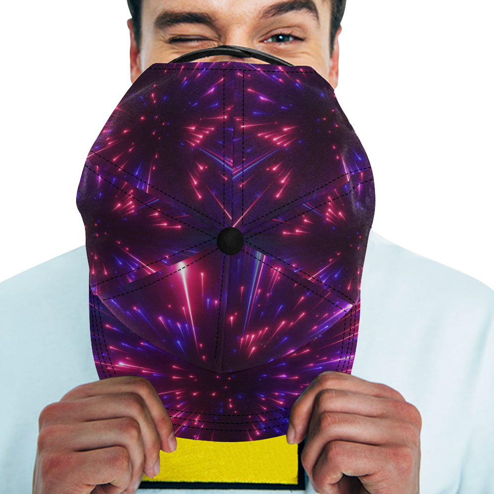 Celestial Purple Blue Neon Speed Light Snapback Cap