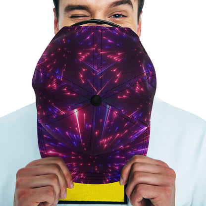 Celestial Purple Blue Neon Speed Light Snapback Cap