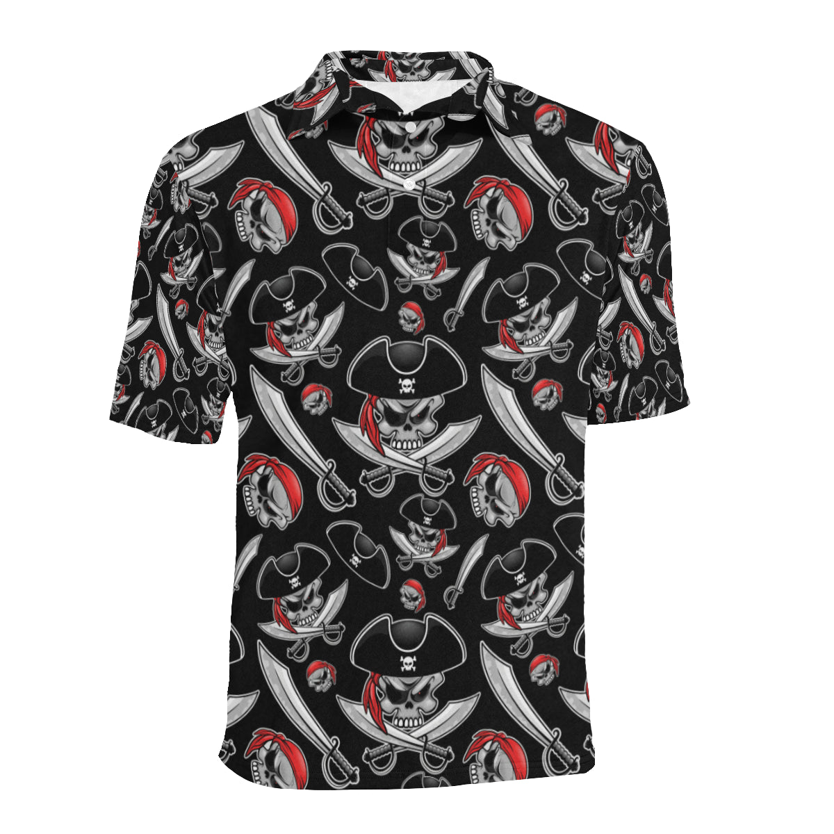 Pirate Pattern Print Design A05 Men Polo Shirt