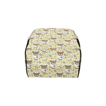 Nurse Bear Pattern Print Design A02 Diaper Bag Backpack
