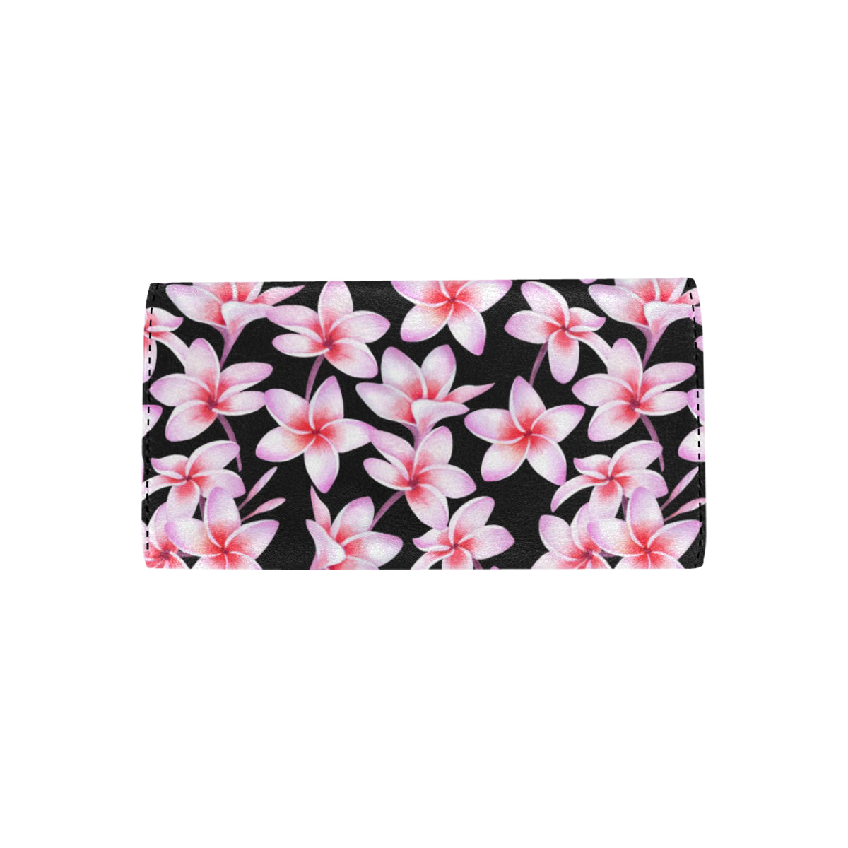 Pink Plumeria Pattern Print Design PM09 Women's Trifold Wallet