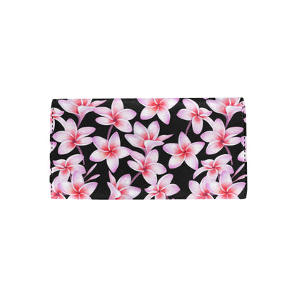 Pink Plumeria Pattern Print Design PM09 Women's Trifold Wallet