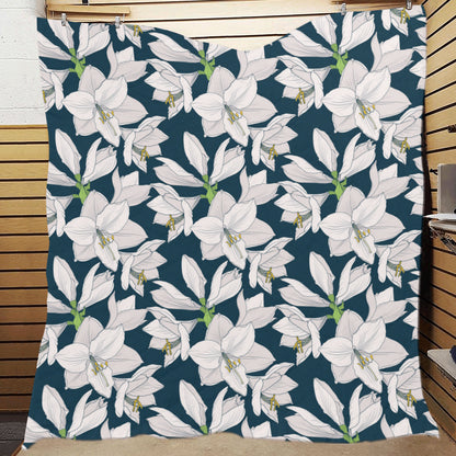 Amaryllis Pattern Print Design 01 Premium Quilt