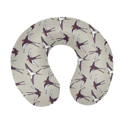 Swallow Bird Pattern Print Design 03 U-Shaped Travel Neck Pillow
