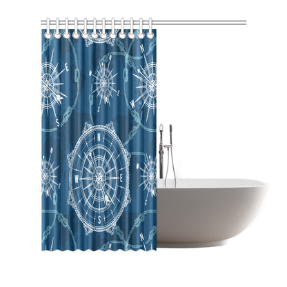 Nautical Compass Print Shower Curtain