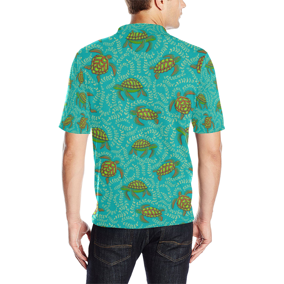 Sea Turtle Pattern Print Design T010 Men Polo Shirt