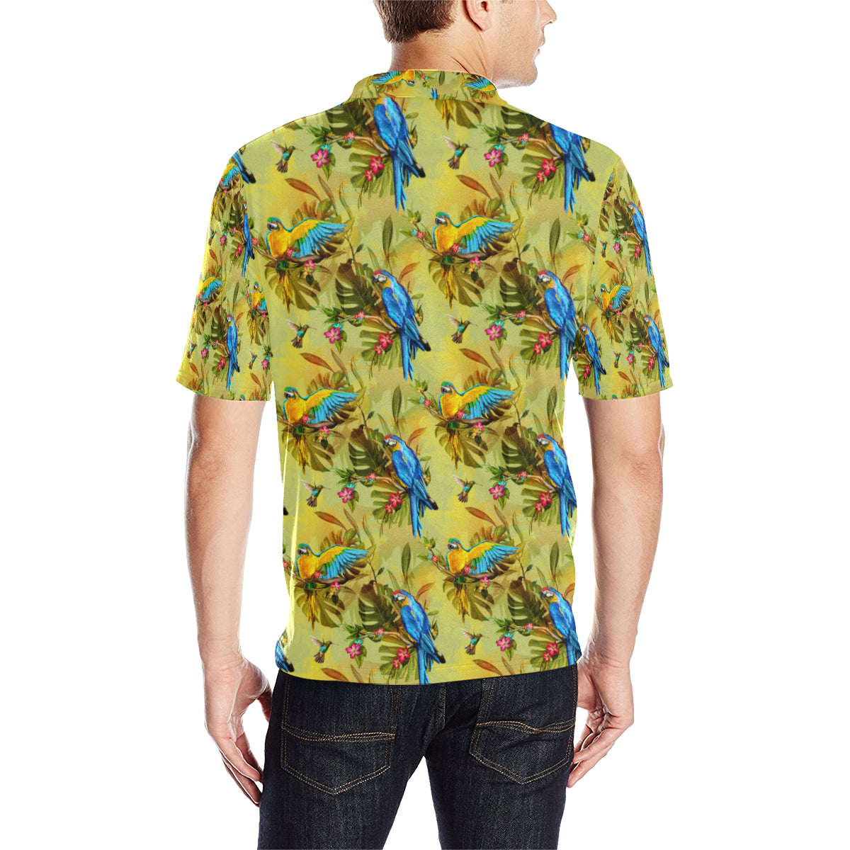 Parrot Pattern Print Design A02 Men Polo Shirt