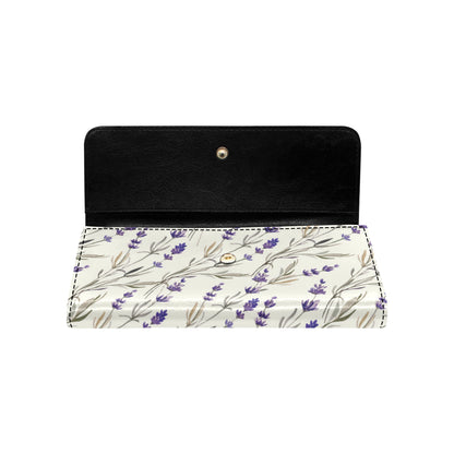 Lavender Pattern Print Design 01 Women's Trifold Wallet