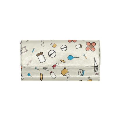 Nurse Pattern Print Design A04 Women's Trifold Wallet
