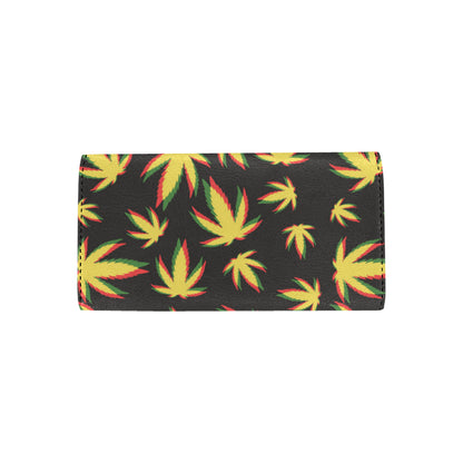 Pot Leaf Pattern Print Design A02 Women's Trifold Wallet