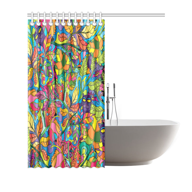 Psychedelic Trippy Flower Print Shower Curtain