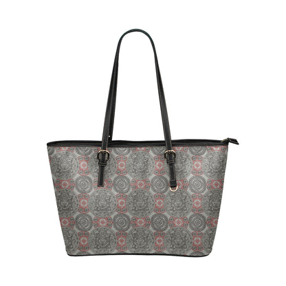 Calendar Aztec Style Print Pattern Leather Tote Bag