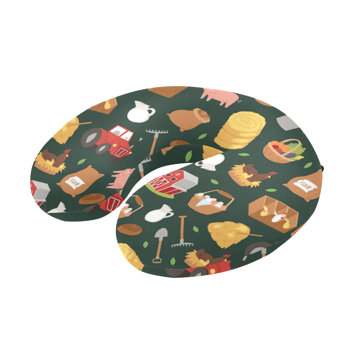 Agricultural Farm Print Design 02 U-Shaped Travel Neck Pillow